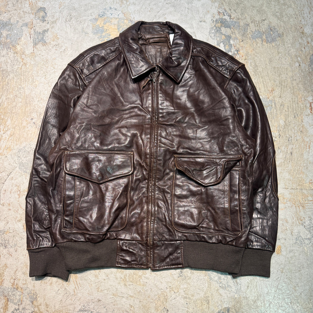古着 USAVINTAGE/ジップアップレザージャケット/ サイズL