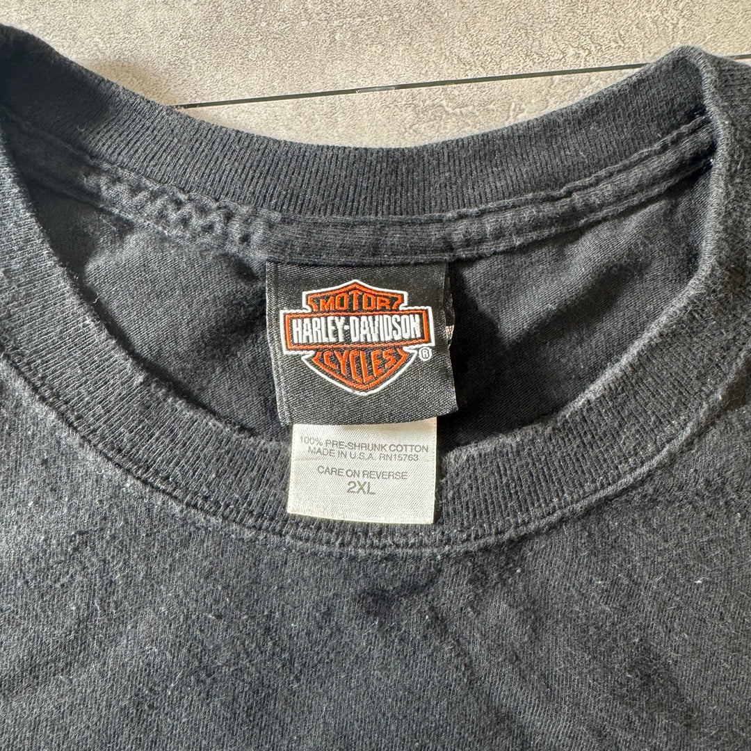 古着 USA製 Harley-Davidson ハーレーダビッドソン プリントTシャツ サイズ2XL