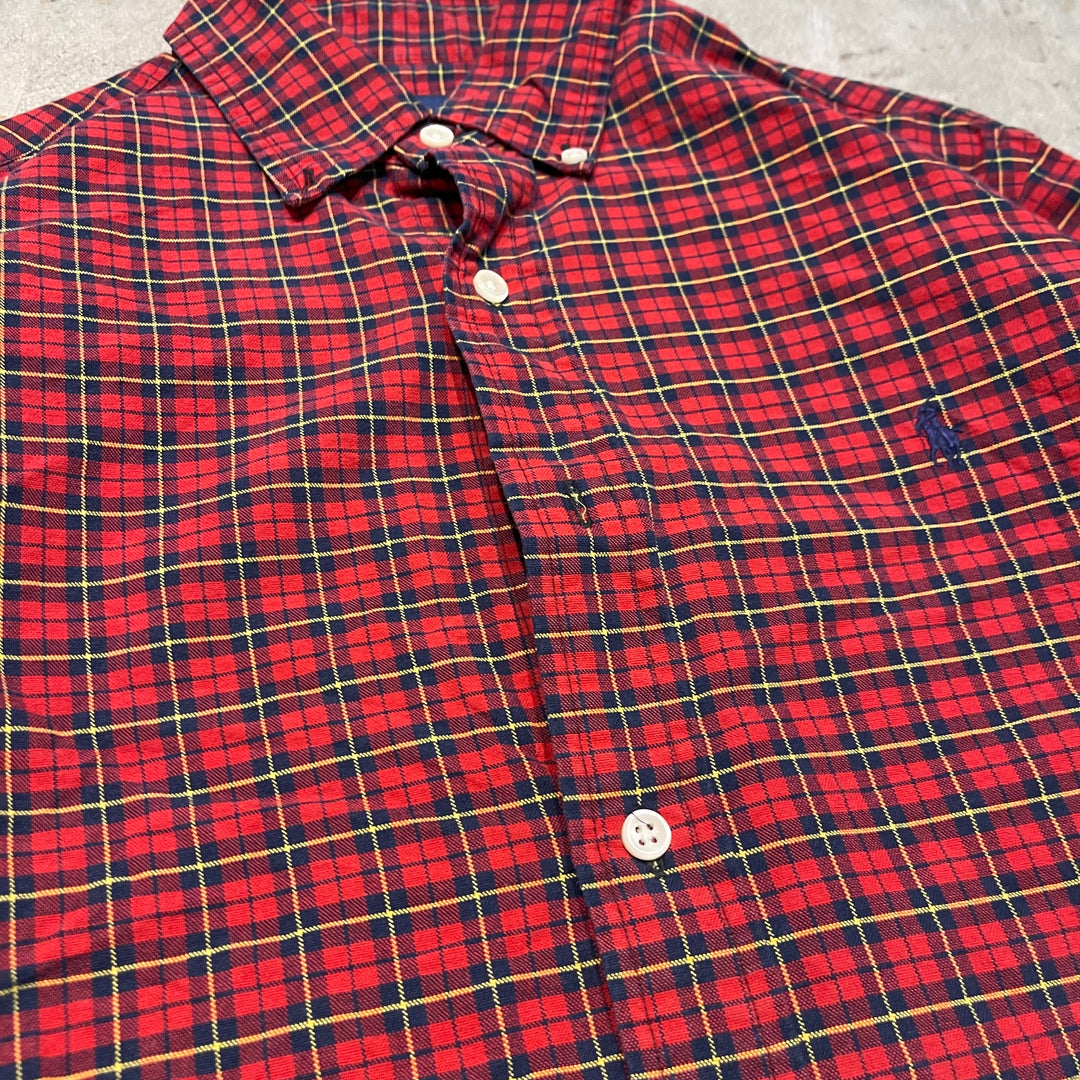 #4396 古着 Ralph Lauren/ラルフローレン/Long Sleeve Button Down Shirt/Check/チェック/長袖ボタンダウンシャツ/サイズM