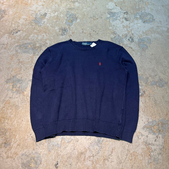 古着 POLO by Ralph Lauren/ポロラルフローレン/クルーネックニットセーター/サイズL