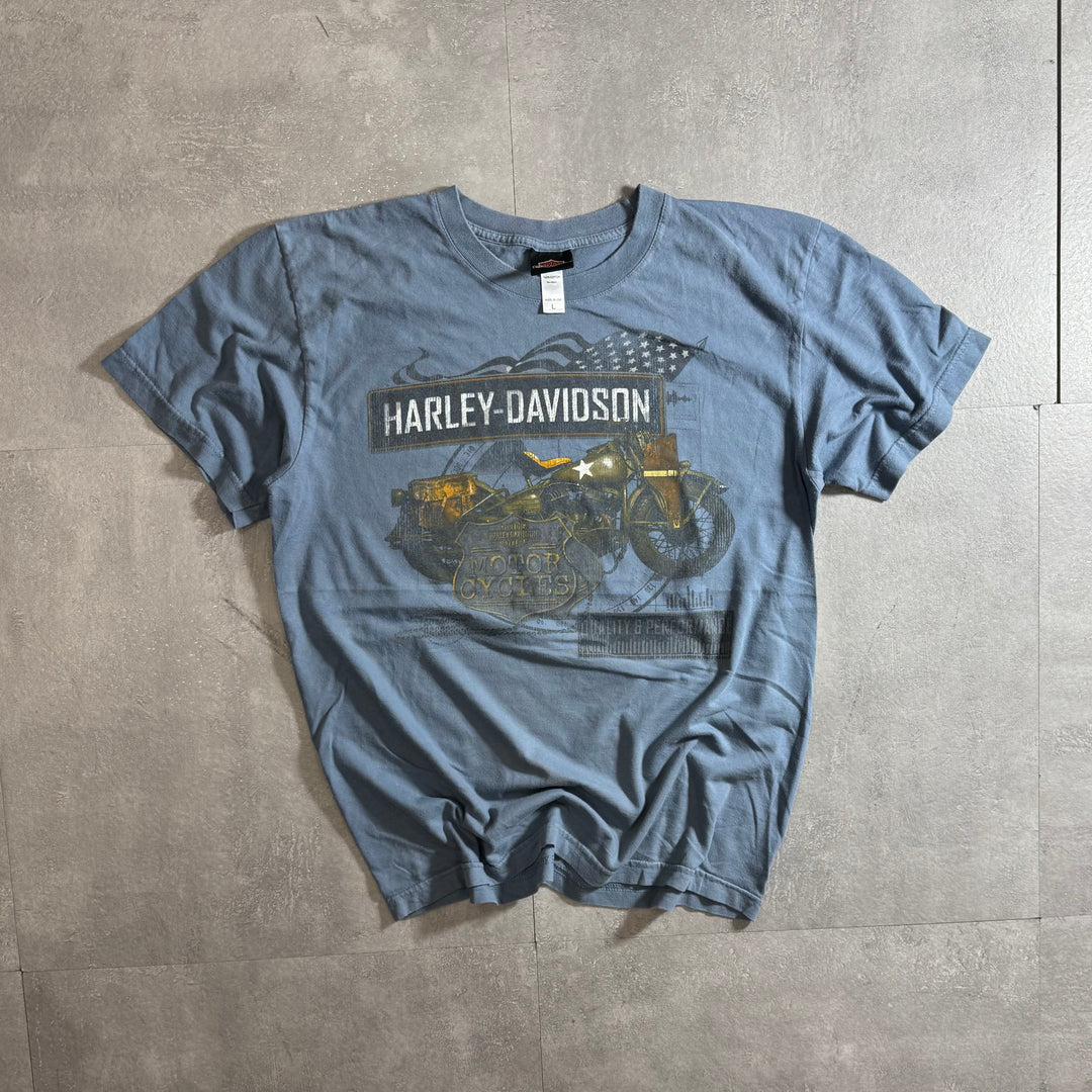 古着 USA製 Harley-Davidson ハーレーダビッドソン プリントTシャツ アメカジ サイズL