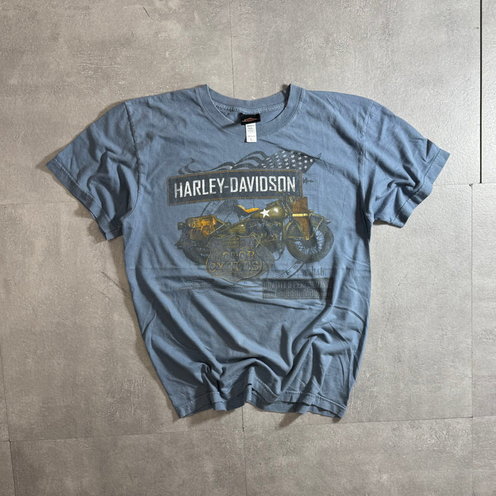 古着 USA製 Harley-Davidson ハーレーダビッドソン プリントTシャツ アメカジ サイズL