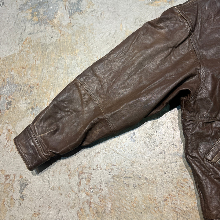 古着 ST JOHN'S BAY/セントジョンズベイ/本革ジップアップレザージャケット /サイズM