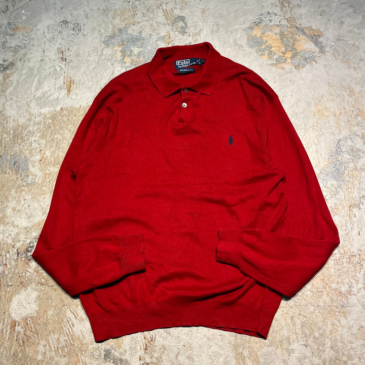 #3614古着/ラルフローレン/POLObyRalphLauren/ウールニットポロ/Woolknitpolo/サイズL