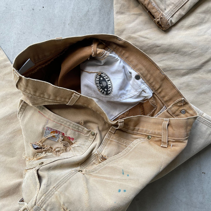 古着 USA製 Carhartt/カーハート/ダック地ペインターパンツ/ダブルニー/実寸サイズ33×31