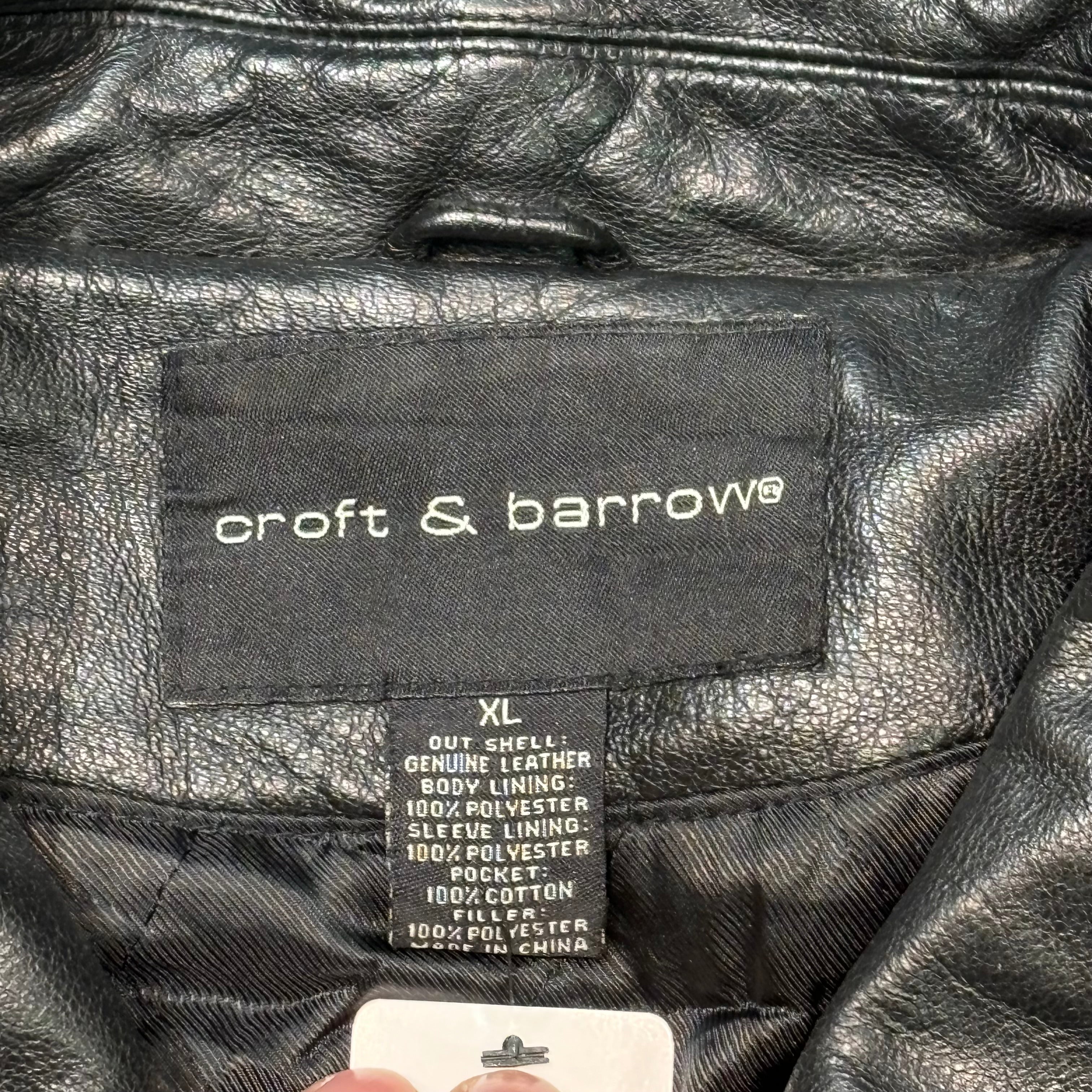 古着 CROFT&BARROW/ クラフトアンドバロー/ジップアップレザー