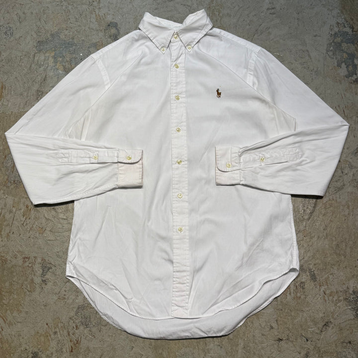 古着 POLO by Ralph Lauren/ ラルフ ローレン/ ボタンダウン長袖シャツ/ 無地/ サイズM