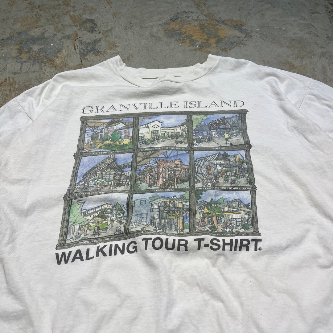 古着 USA製 90's オニータ/GRANVILLE ISLAND/ヴィンテージ シングルステッチ プリントTシャツ/サイズXL