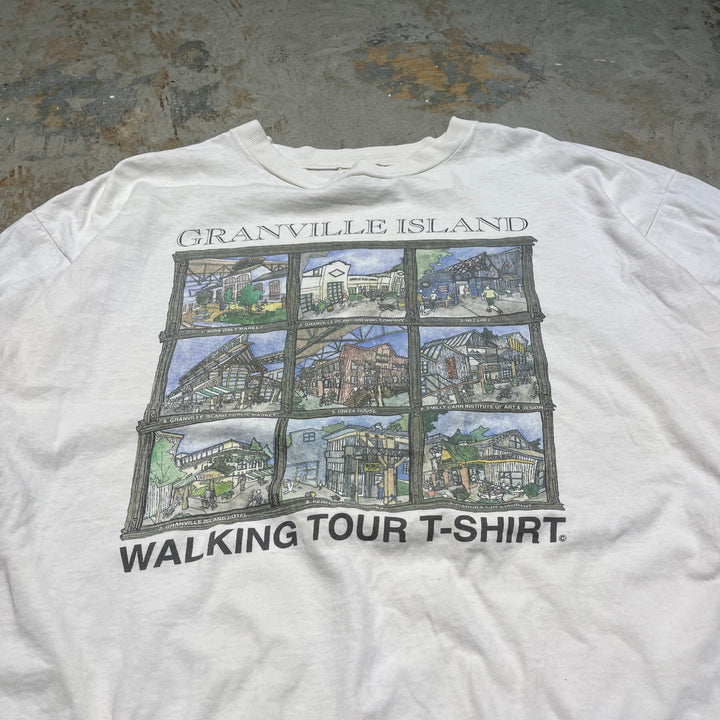 古着 USA製 90's オニータ/GRANVILLE ISLAND/ヴィンテージ シングルステッチ プリントTシャツ/サイズXL