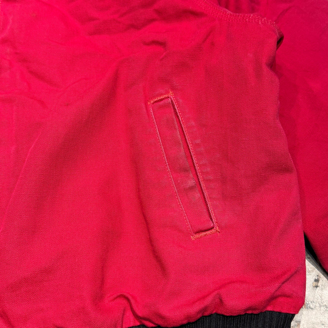 旧衣服Carhartt/汽车心/圣达菲夹克/鸭面料/衬里绗缝/企业标志/衣领灯芯绒/尺寸XL