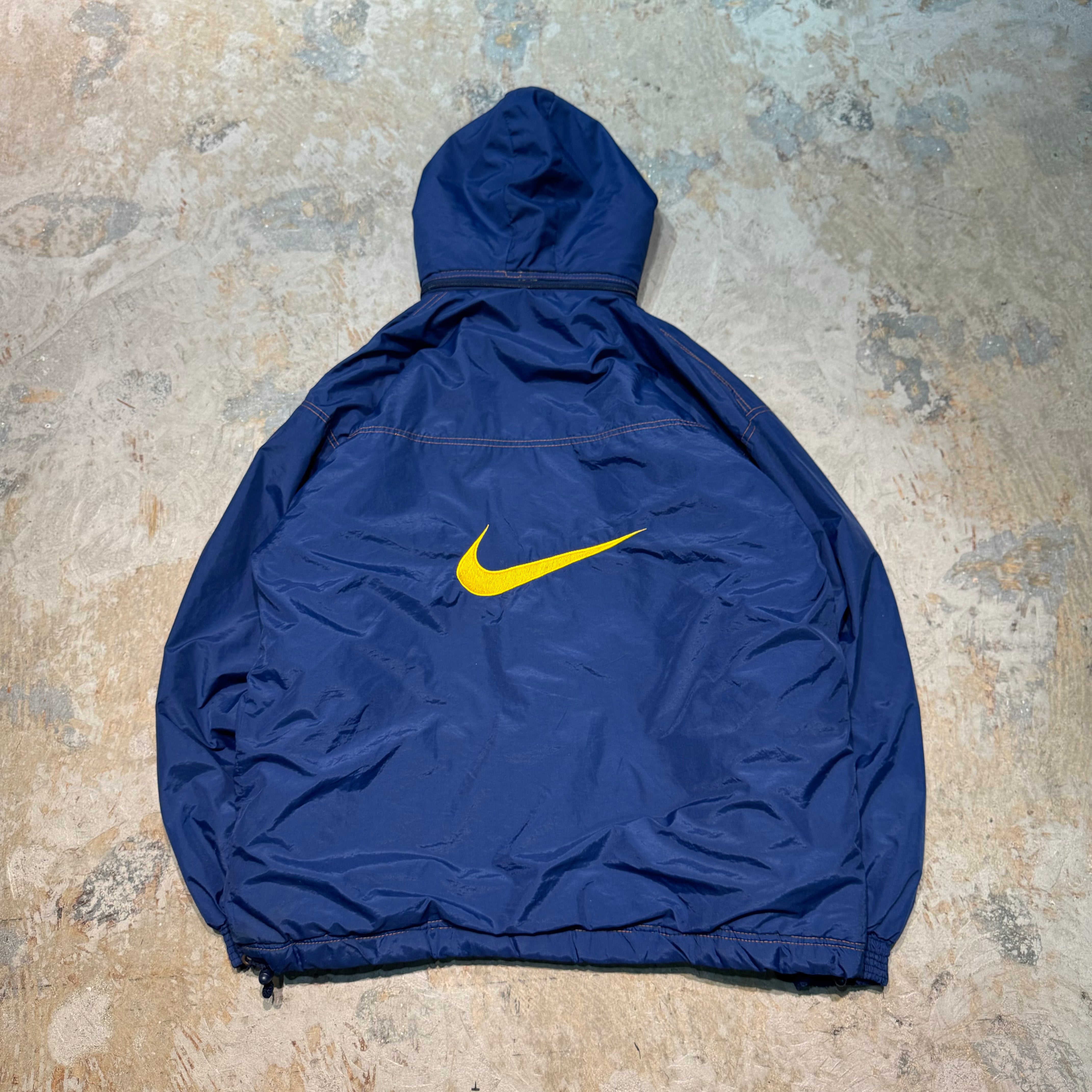【美品】NIKE　ナイキ　ナイロンジャケット　フルジップ　両面ロゴ 70s NIKE 希少 オレンジタグ ナイロンジャケット メイドイン USA S