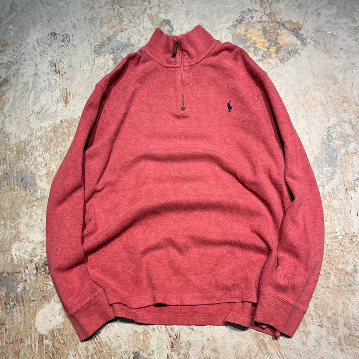 #3893 古着 POLO by Ralph Lauren/ポロバイラルフローレン/Cotton Knit Half Zip Sweaterコットンニットハーフジップ/サイズXL