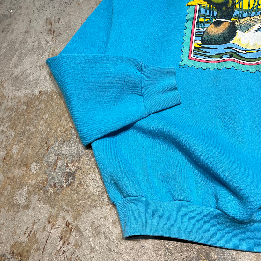 #4075 古着 Unknow/Crew neck  Sweat/クルーネックスウェット/MARYLAND/アニマルプリント/サイズXL相当