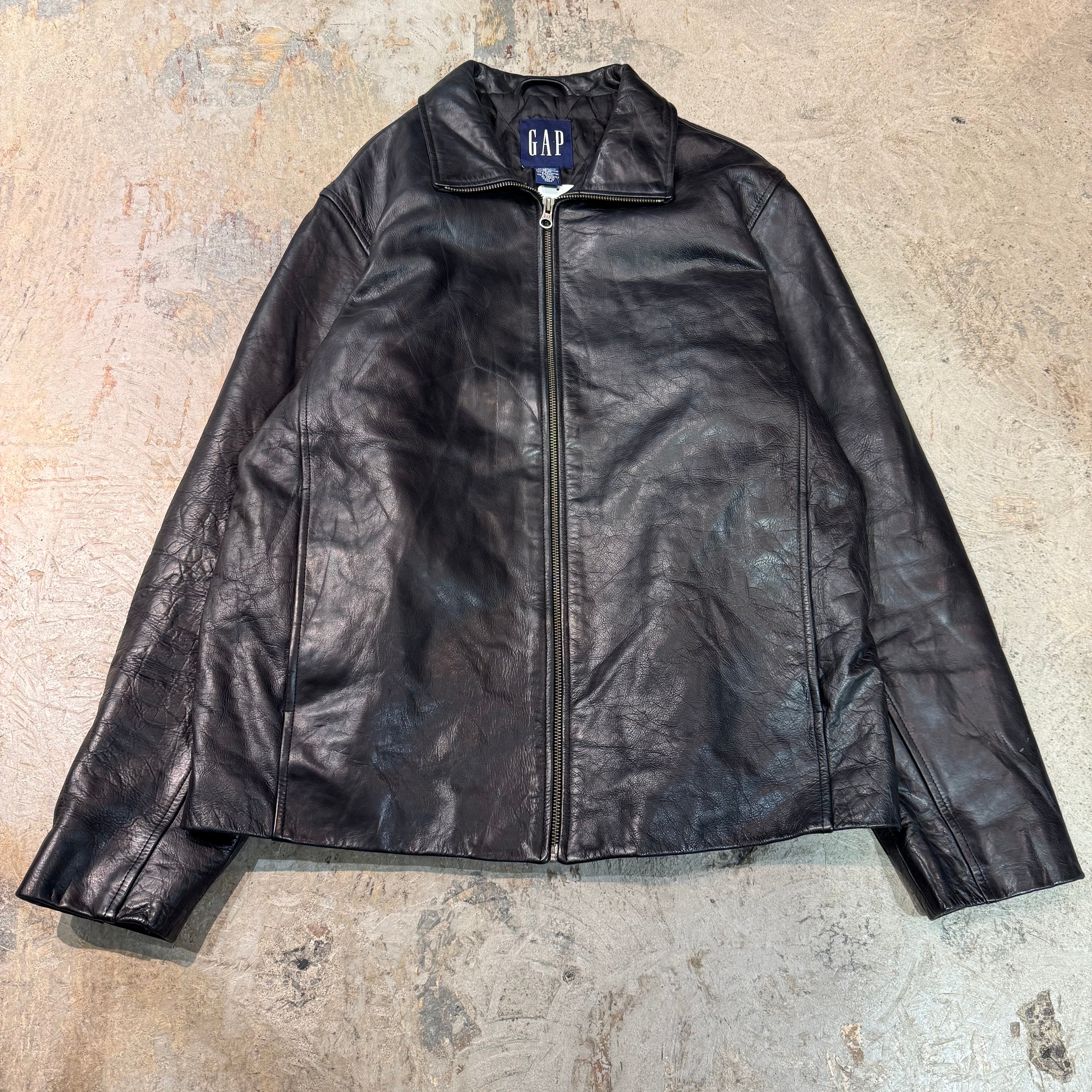 古着 90's〜 GAP/ ギャップ/ 本革ジップアップレザージャケット / 牛革