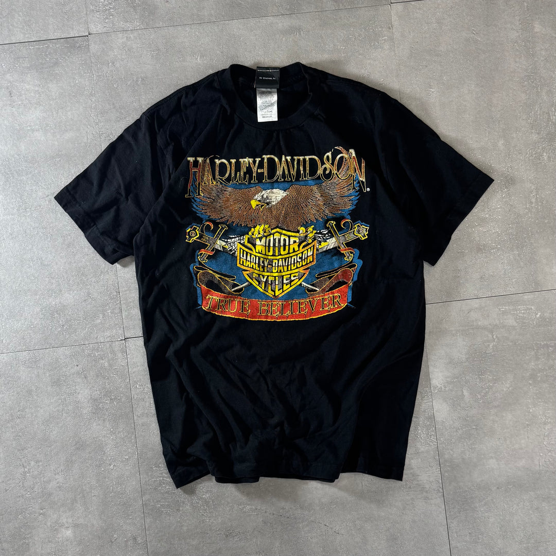 古着 USA製 Harley-Davidson ハーレーダビッドソン プリントTシャツ サイズM