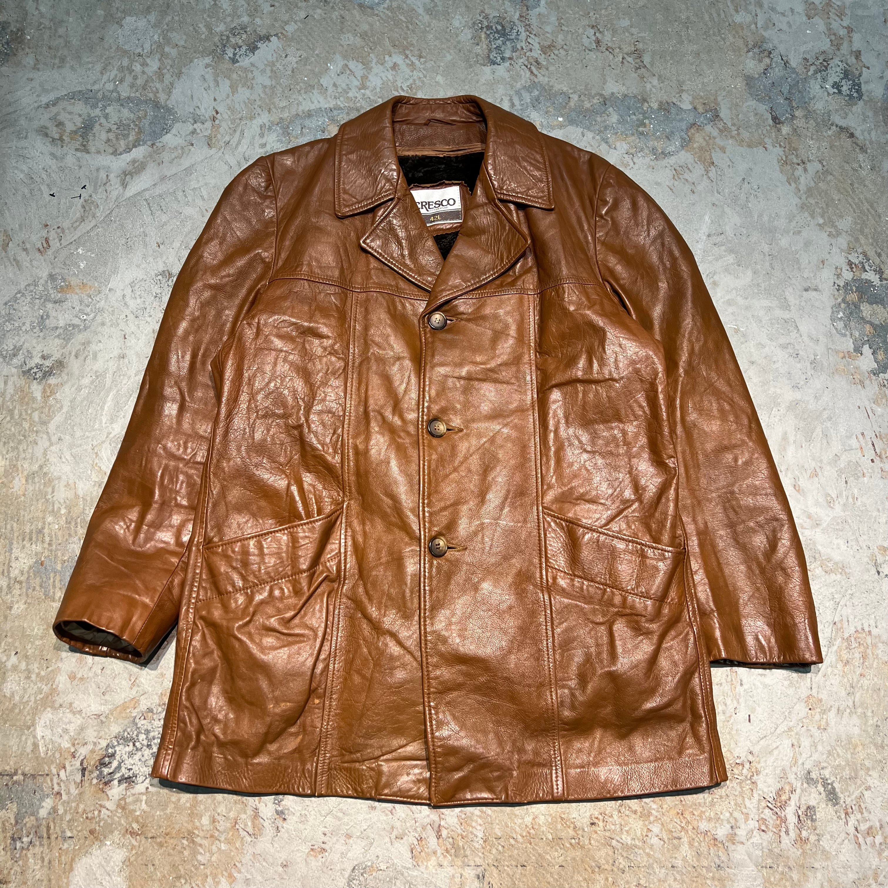 3728 古着 Unknow/Leather Half Coat/レザーハーフコート/サイズ42L