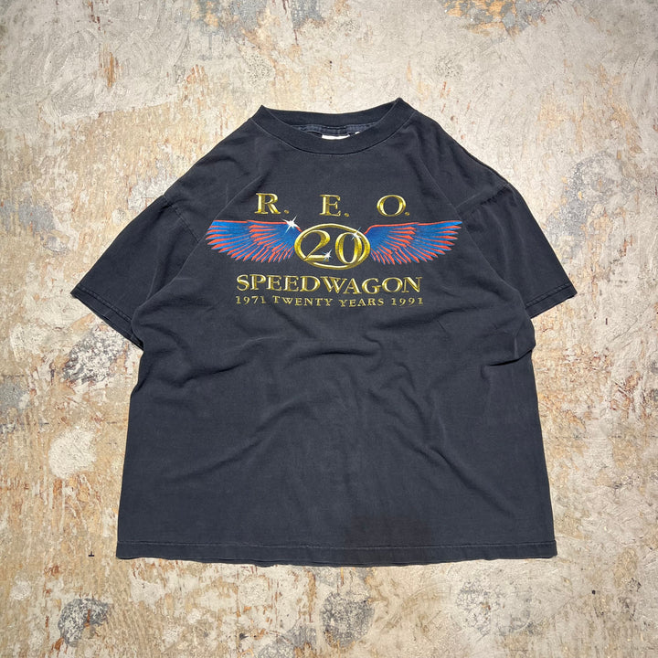 古着 90s ヘインズ REO SPEEDWAGON/20周年/プリントTシャツ/サイズL