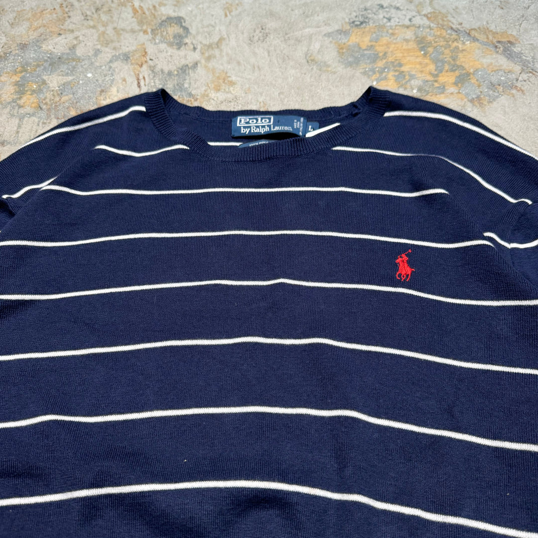 古着 POLO by Ralph Lauren/ポロラルフローレン/クルーネックニットセーター/サイズL