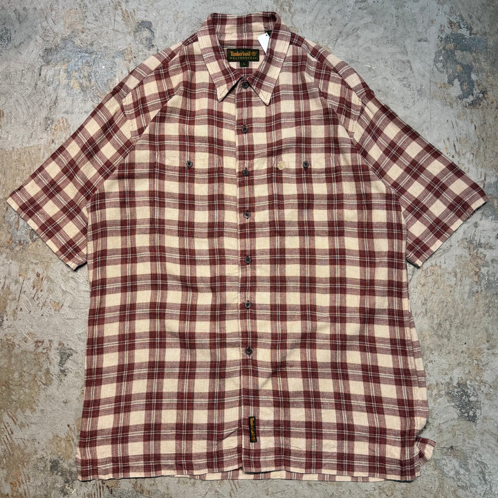 古着 TIMBERLAND/ ティンバーランド/ ボタンダウン半袖シャツ/ チェック柄/ サイズL