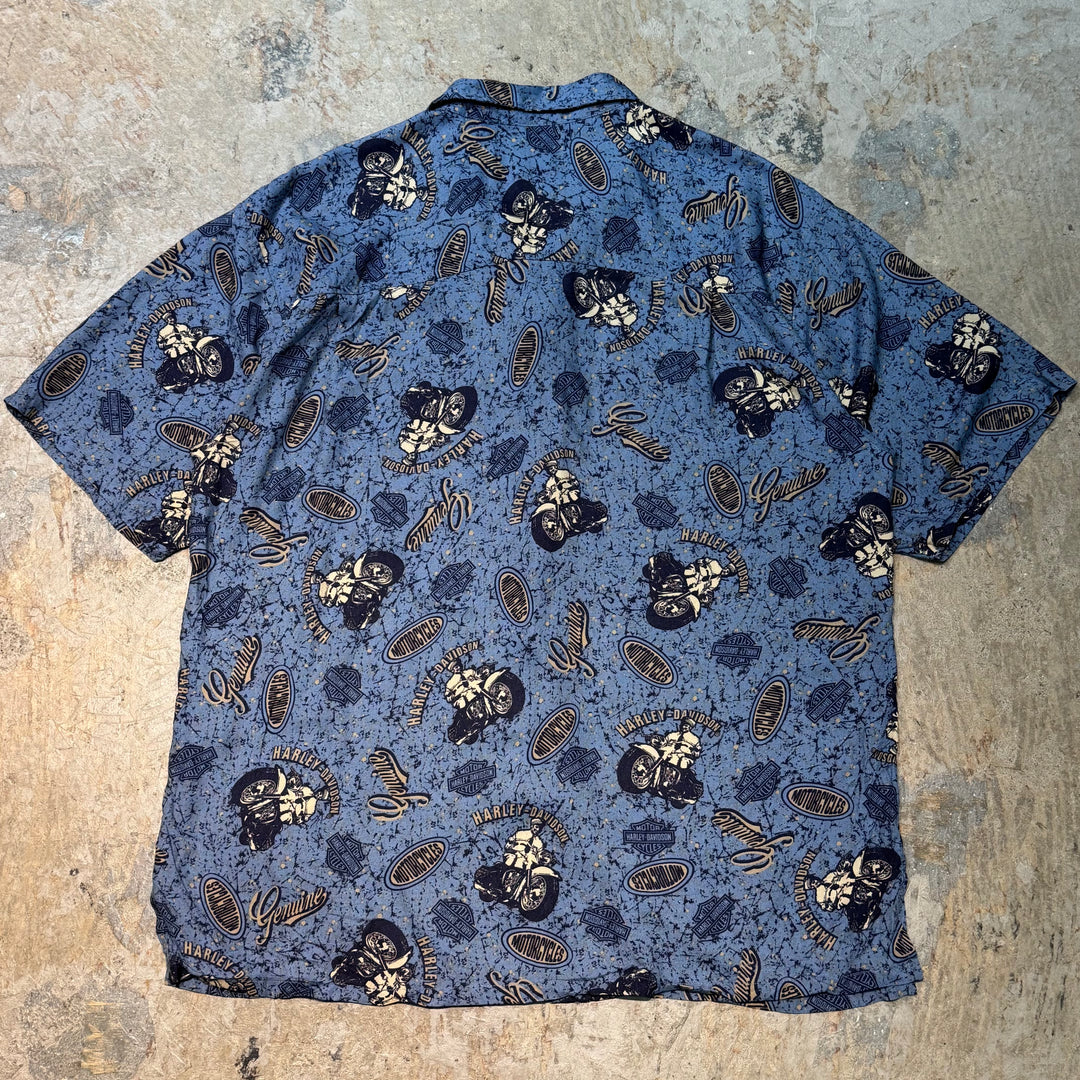 旧衣服Harley-Davldson/哈雷戴维森/短袖衬衫/翻领/尺寸M