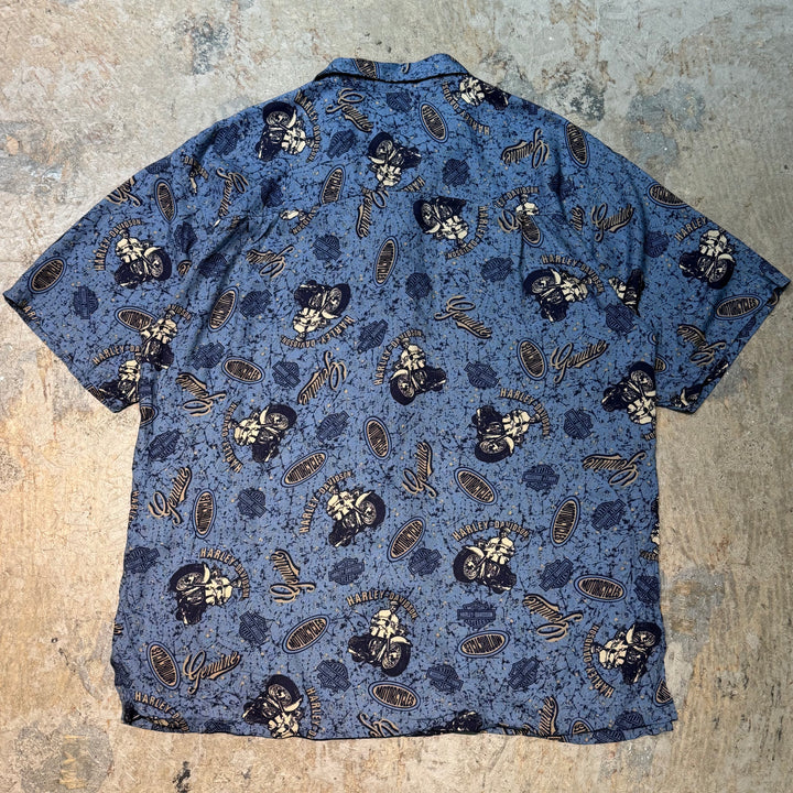 旧衣服Harley-Davldson/哈雷戴维森/短袖衬衫/翻领/尺寸M