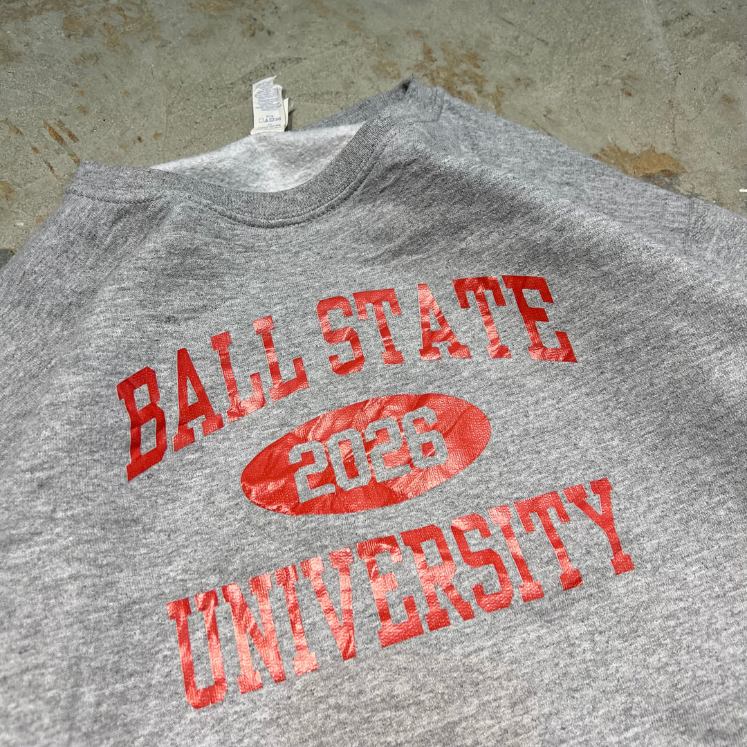 #3809 古着/JERZEES/ジャージーズ/Crewneck sweat/クルーネックスウェット/BALL STATE UNIVERSITY/サイズS