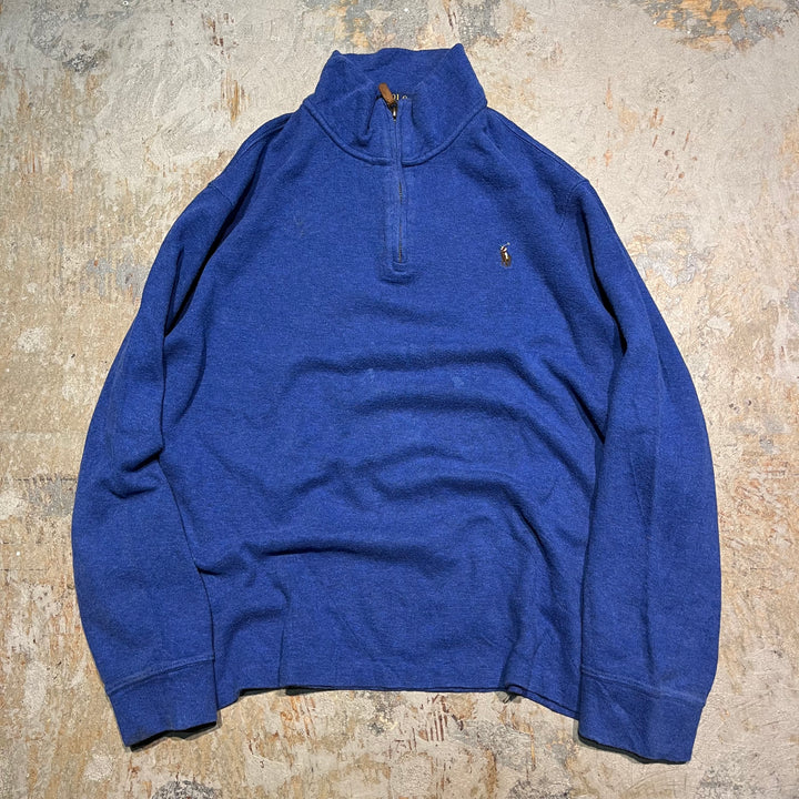 #3875 古着 POLO by Ralph Lauren/ポロバイラルフローレン/Cotton Knit Half Zip Sweaterコットンニットハーフジップセーター/ サイズXL