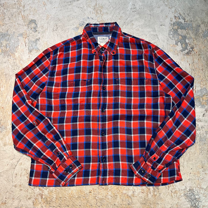 古着 L.L.Bean/ エルエルビーン/ フランネルシャツ/ チェック柄/ リメイク/ サイズM