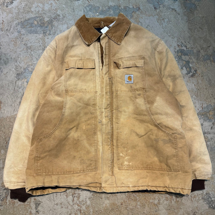 古着 90's carhartt/ カーハート/ トラディショナルコート/ 裏地キルティング/ 襟コーデュロイ/ サイズ3XL