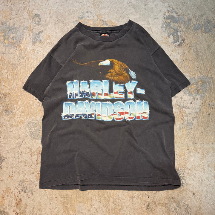 Used clothing Made in USA 90's Harley-Davidson/Harley-Davidson/Printed T-shirt/Size L