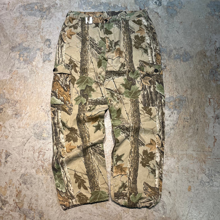 古着 USA製 USAVINTAGE/リアルツリーカモ/カーゴパンツ/サイドアジャスター/ドローコード/実寸サイズ35×31