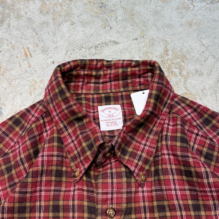 古着 BROOKS BROTHERS 346/ ブルックス ブラザーズ 346/ ボタンダウン長袖シャツ/ チェック柄/ サイズXL