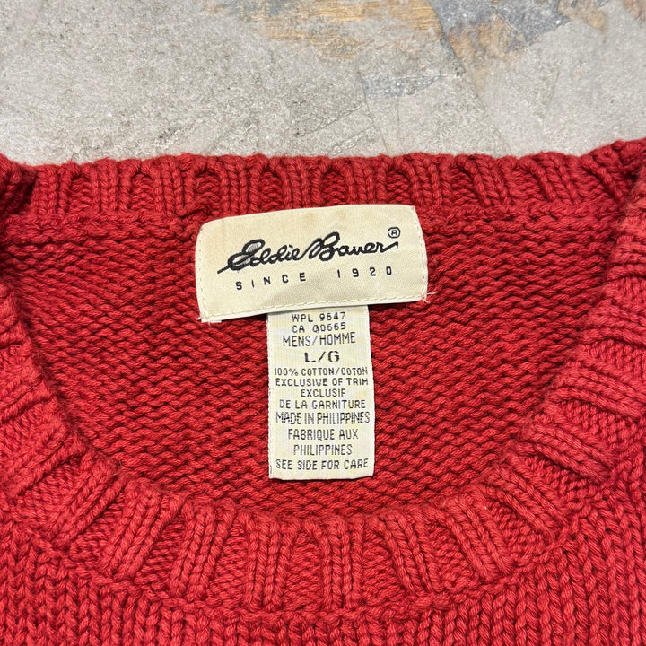 古着 90's~ Eddie Bauer/ エディーバウアー/ クルーネックニットセーター/ サイズL