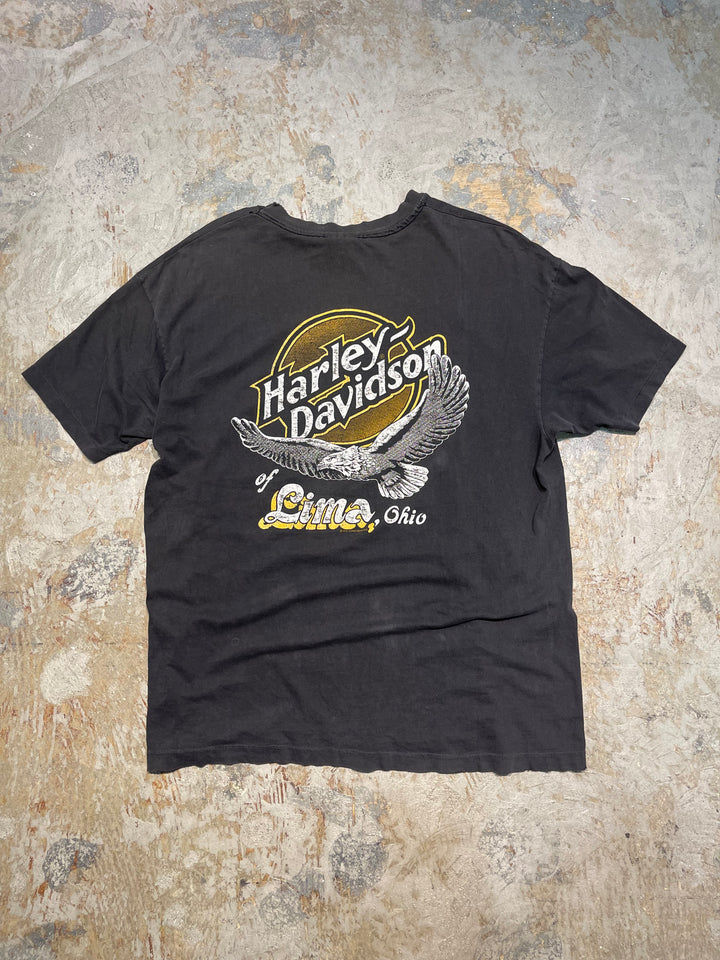 #MA162 古着 USA製 92's Harley-Davidson /ハーレー ダビッドソン / ウィスコンシン州 / シングルステッチ ヴィンテージ Tシャツ / サイズXL