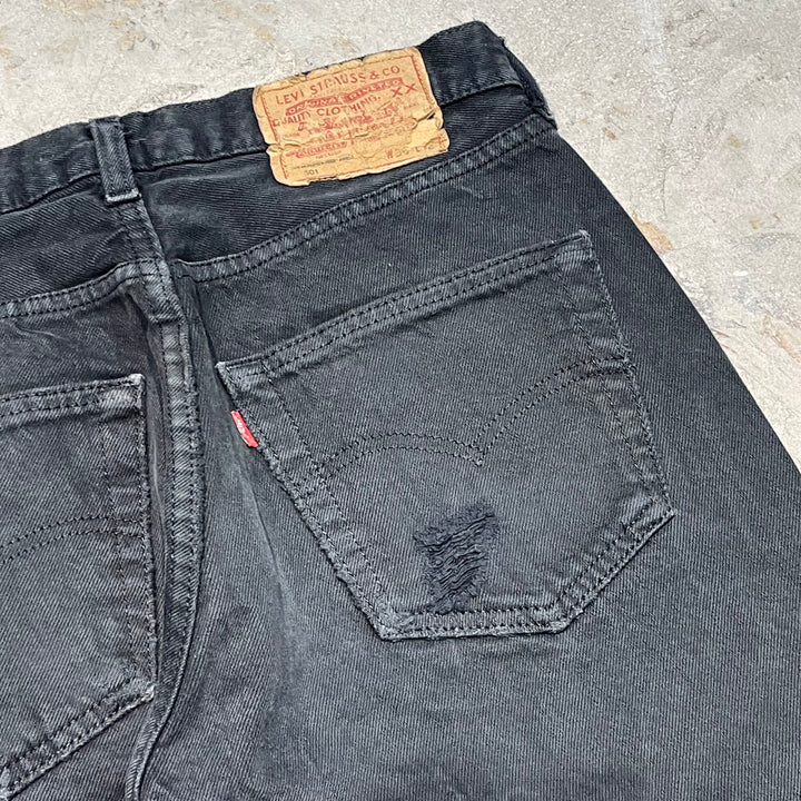 #4772 古着 93's LEVI’S/リーバイス/501/Black denim pants/ブラックデニムパンツ/USA製/後染め/サイズ30×32