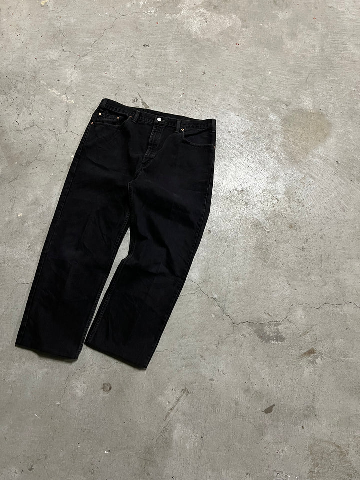 #MA25 古着 99's Levi's/リーバイス/Black Denim Pants/ブラックデニムパンツ/505/MADE IN CANADA/実寸サイズ35×27