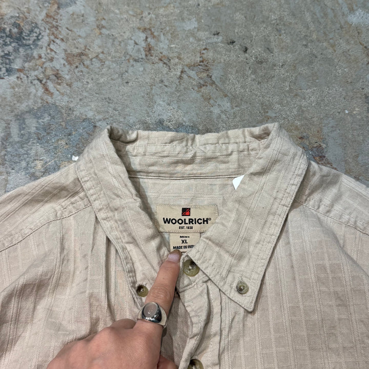 旧衣服WOOLRICH/羊毛rich /纽扣短袖衬衫/尺寸XL