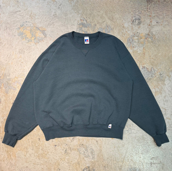 90's USA製 L.L.Bean/エルエルビーン/RUSSELLATHLETIC/ ラッセル アスレチック/ クルーネックブランクスウェット/ 無地/Vガゼット/ サイズL