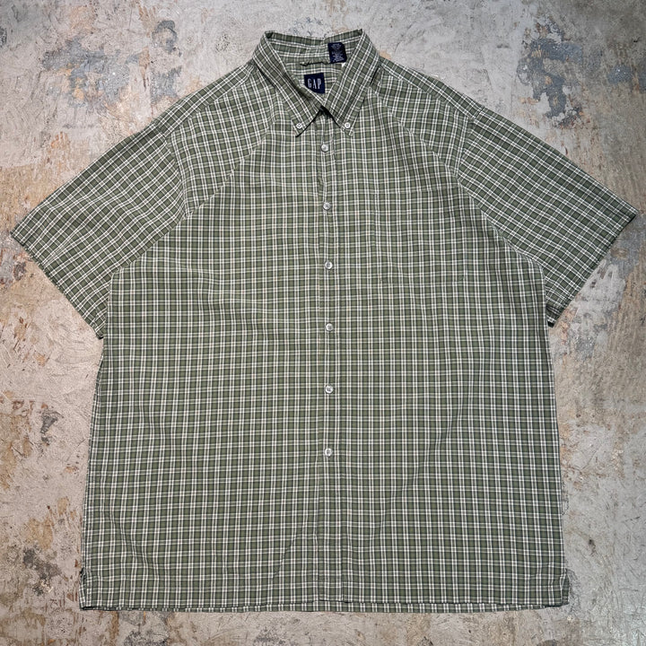 古着 GAP/ ギャップ/ ボタンダウン半袖シャツ/ チェック柄/ サイズXL
