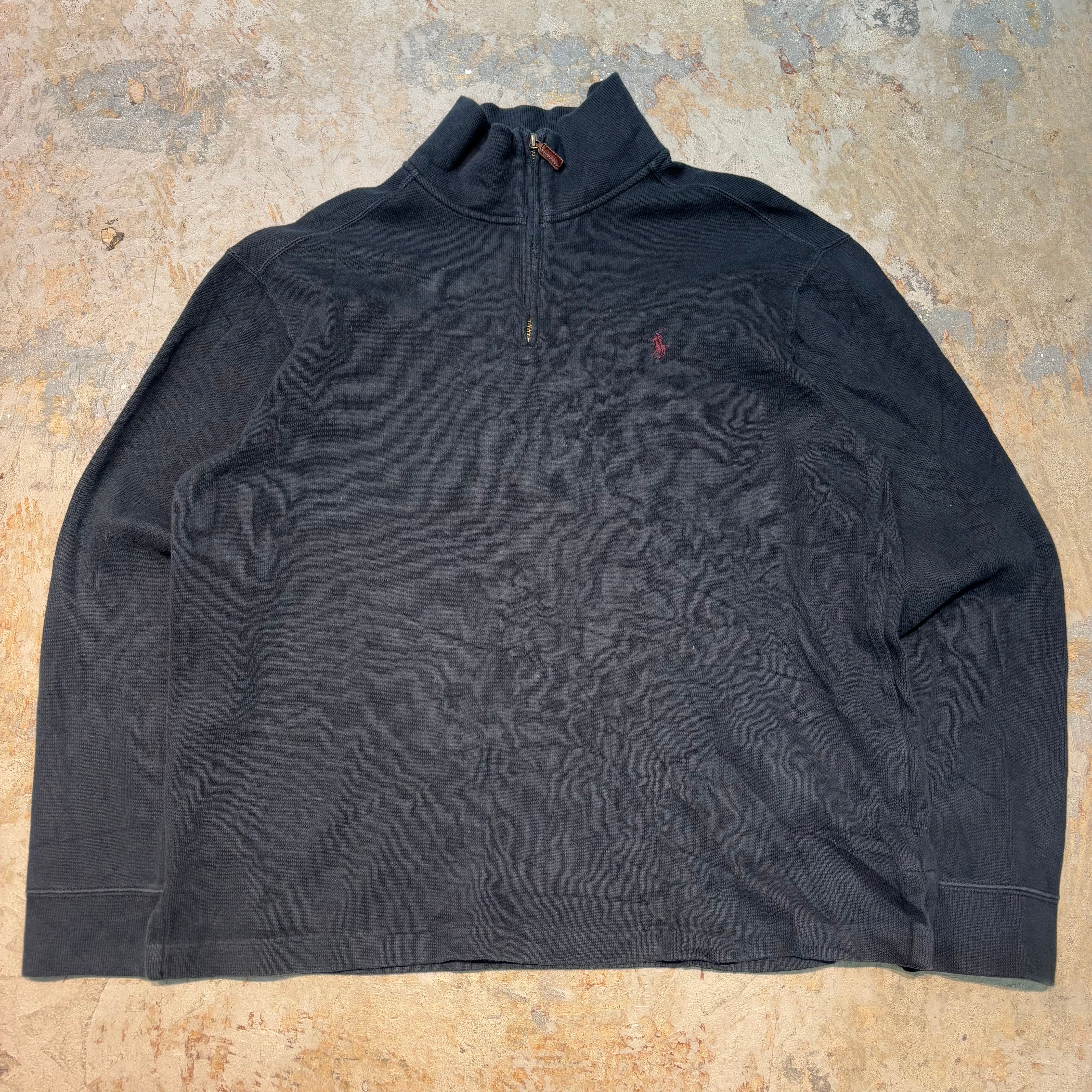 90s～ POLO by Ralph Lauren ラルフローレン ハイネックデザイン ハーフジップ プルオーバーニット コットン セーター  ヴィンテージ USA アメリカ古着 メンズ L相当 | 古着屋 grin days memory 【公式】古着通販 オンラインストア