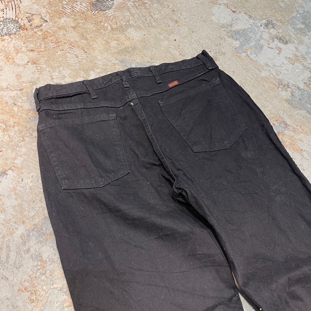 #4270 古着 RUSTLER/ラスラー/Black Denim Pants/ブラックデニムパンツ/サイズ36×30