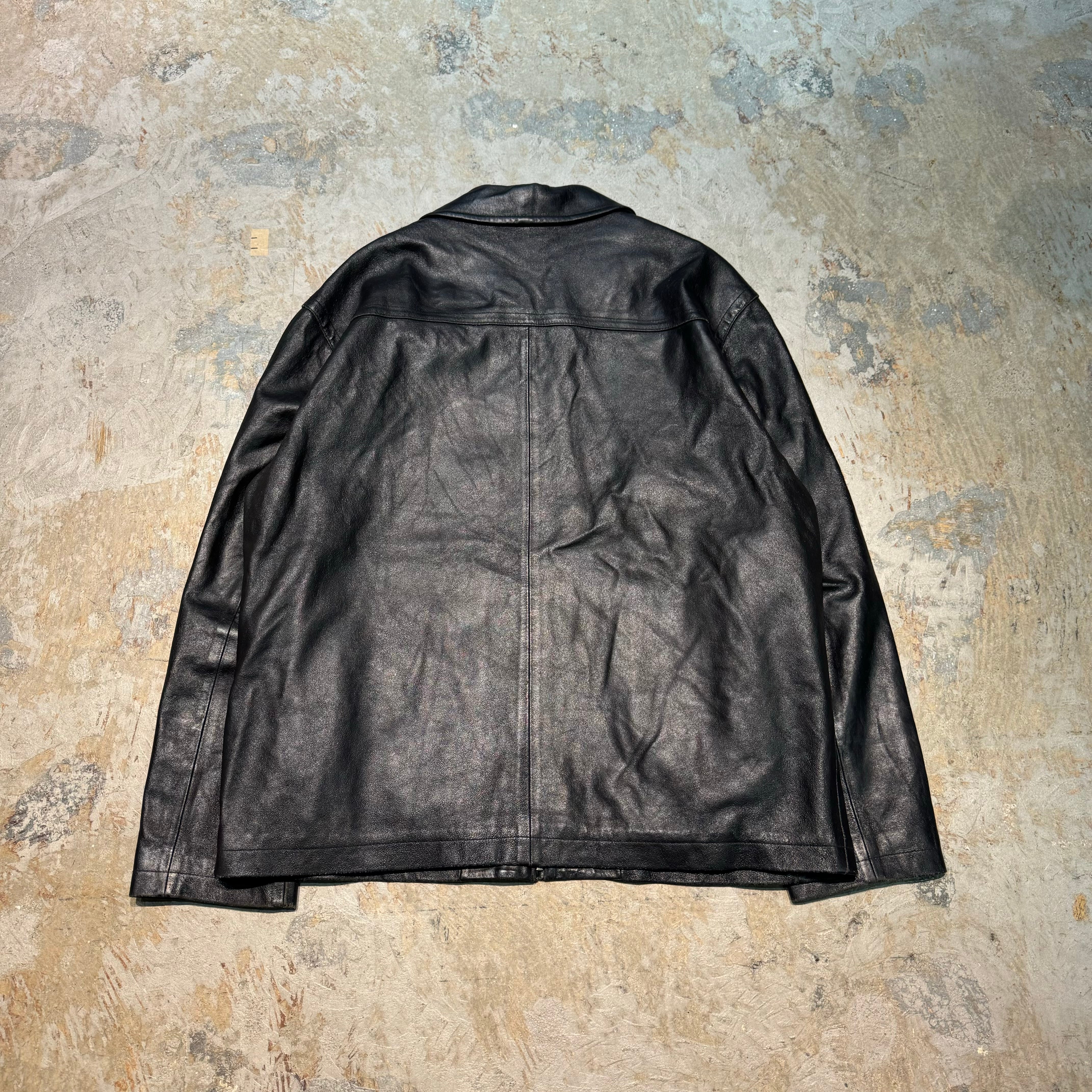 古着 GAP/ギャップ/ ジップアップレザージャケット/サイズXL – MUJIN