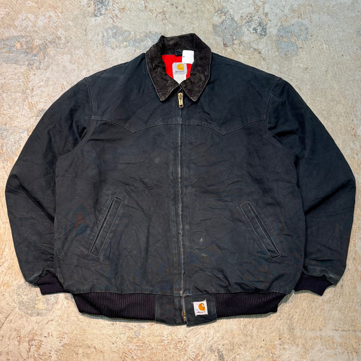 古着 USA製 Carhartt/ カーハート/ サンタフェジャケット/ ダック地/ 裏地キルティング/ 襟コーデュロイ/ サイズXL