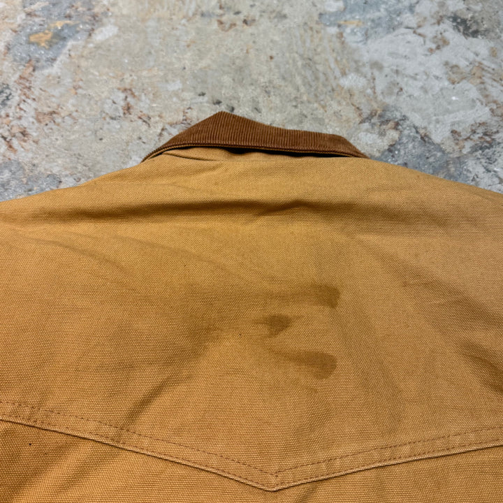 중고 의류 Carhartt/ Santa Fe 재킷/ 오리 직물/ 퀼트 라이닝/ 코듀로이 칼라/ 크기에 해당