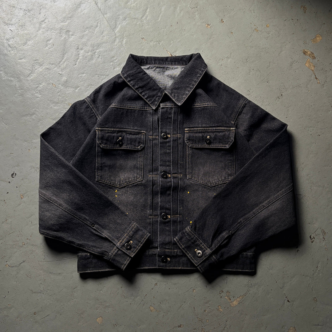 ウォッシュペイントデニムジャケット/セットアップ着用可