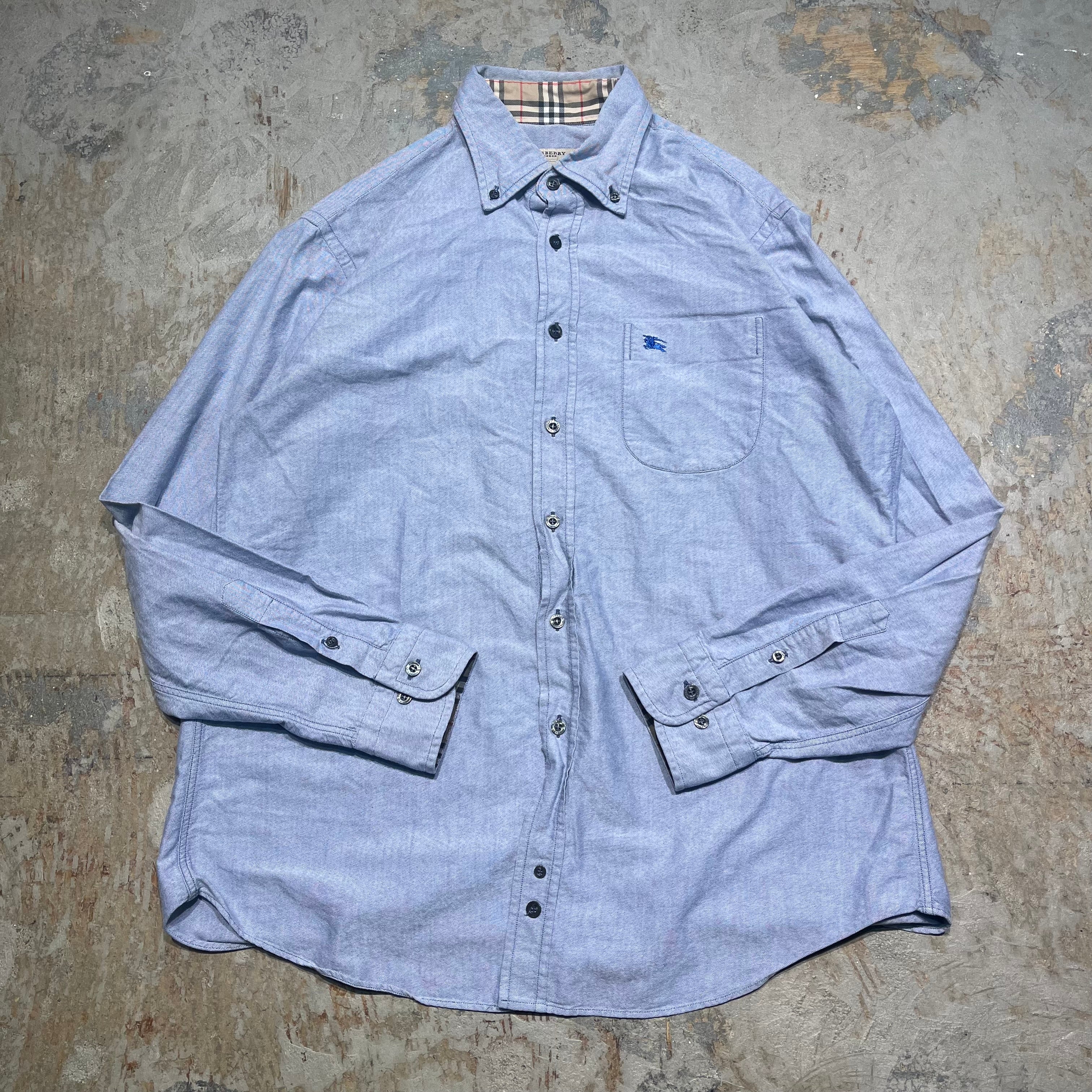 4379 古着 Burberry/バーバリー/Long Sleeve Button Down Shirt/長袖ボタンダウンシャツ/サイズL – 古着屋  MUJIN