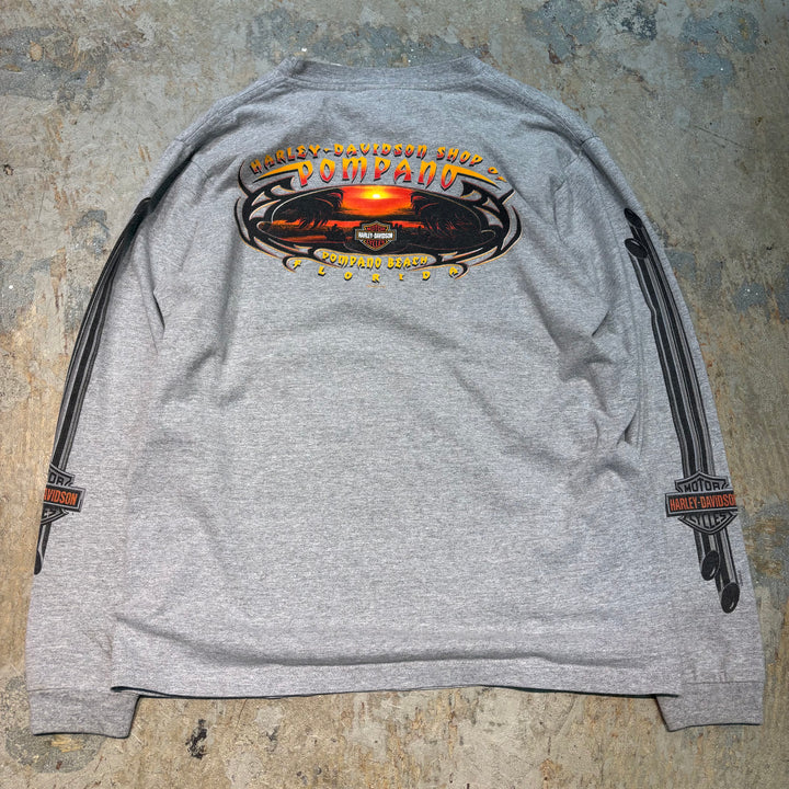 古着 USA製 Harley-Davidson/ハーレーダビッドソン/ プリントロングスリーブTシャツ/ サイズL
