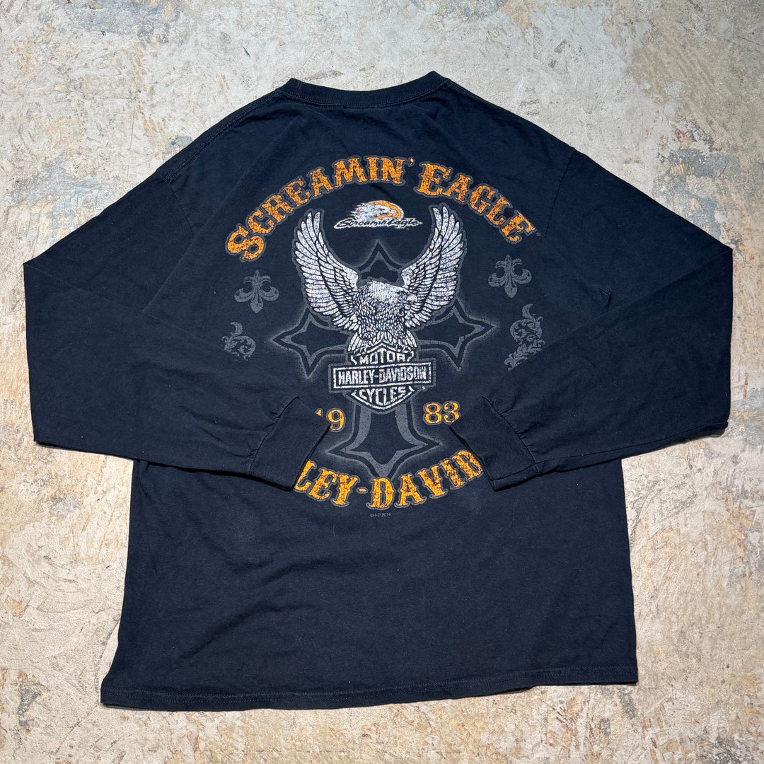 古着 Harley-Davidson/ハーレーダビッドソン/ ロングスリーブプリントTシャツ/サイズL相当
