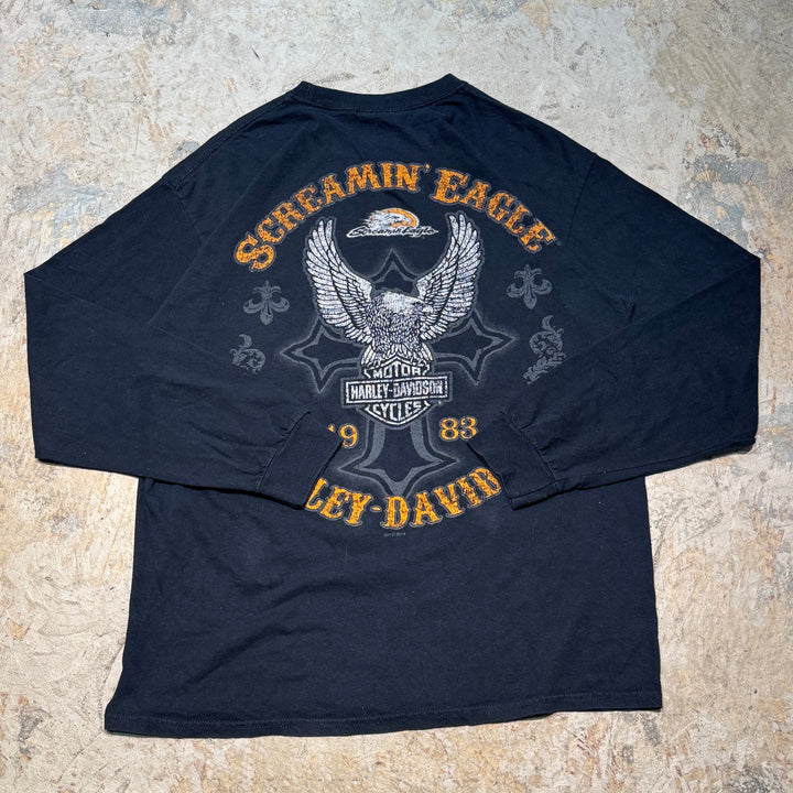 古着 Harley-Davidson/ハーレーダビッドソン/ ロングスリーブプリントTシャツ/サイズL相当