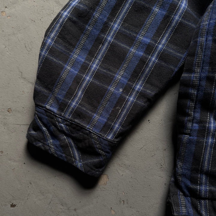 古着 USAVINTAGE/ フード付きフランネルシャツ/ チェック柄/ サイズL